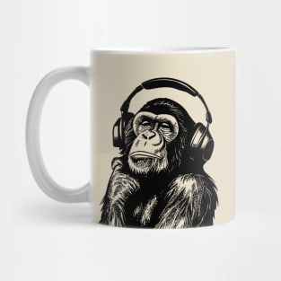 Chimp With Headphones Mug